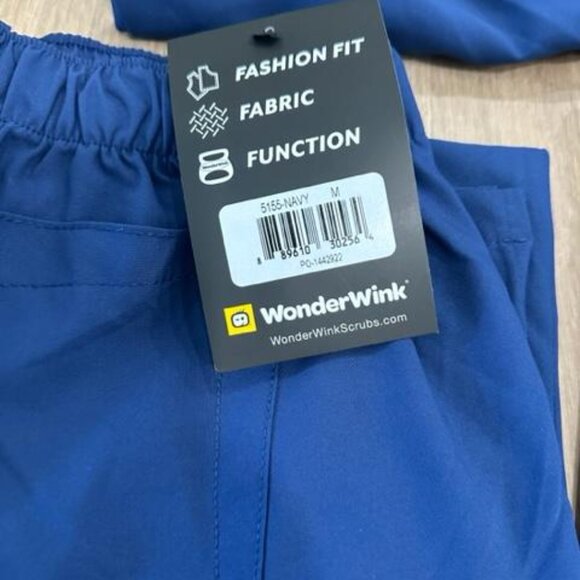 NWT WonderWink Scrubs- THREE Unisex Pants. Blue. Size Medium - Picture 3 of 5